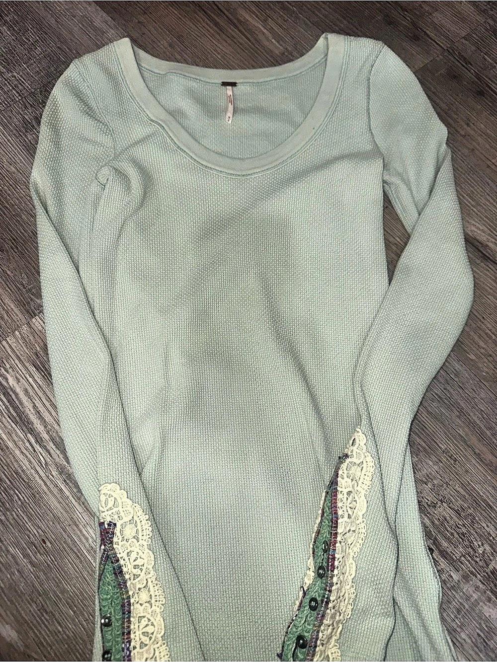 Free People We The Free Lapis Cuff Long Sleeve Top Sage Green Long Sleeve Tunic